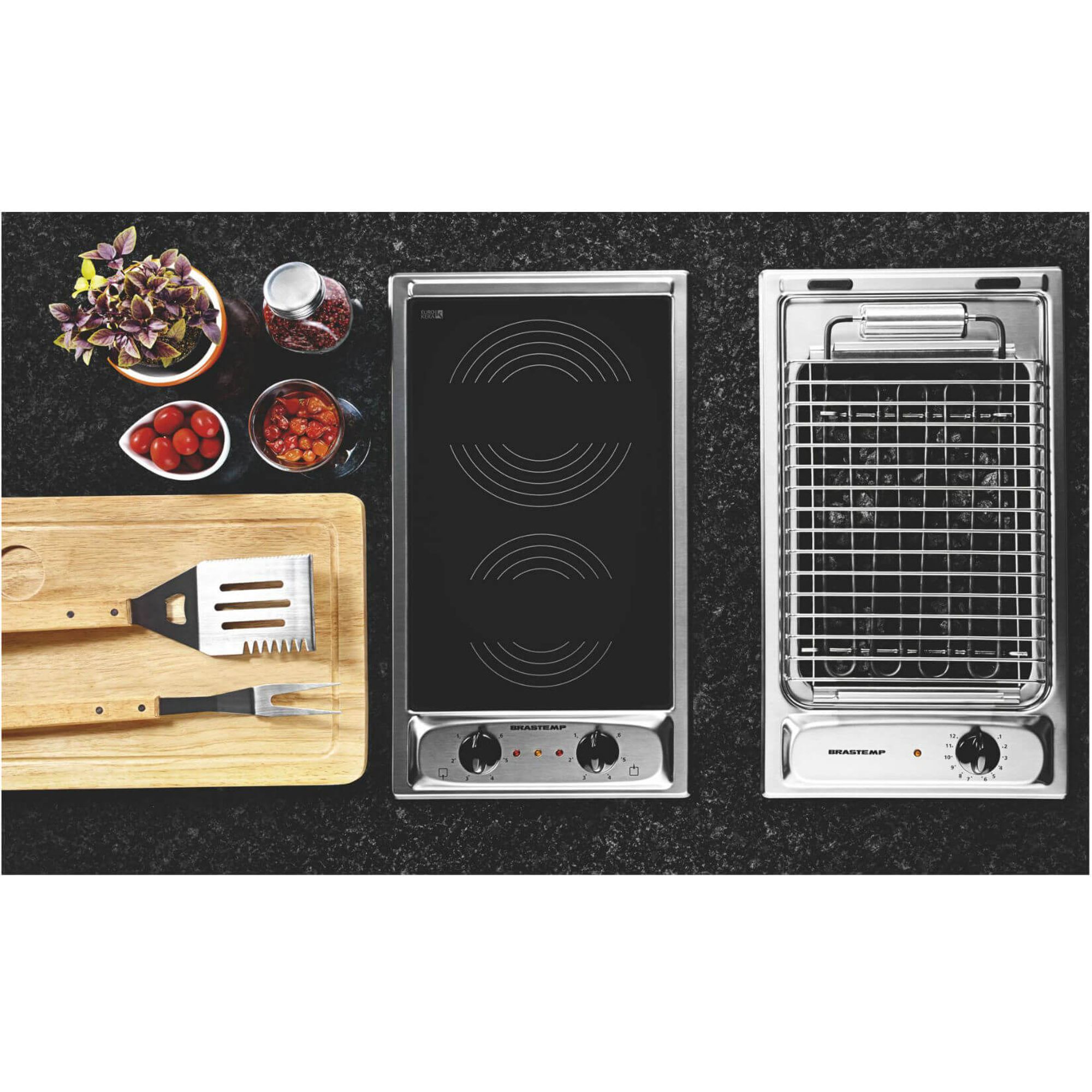 Cooktop Dominó Brastemp Vitrocerâmico 1200W e 1700W BDF30AR